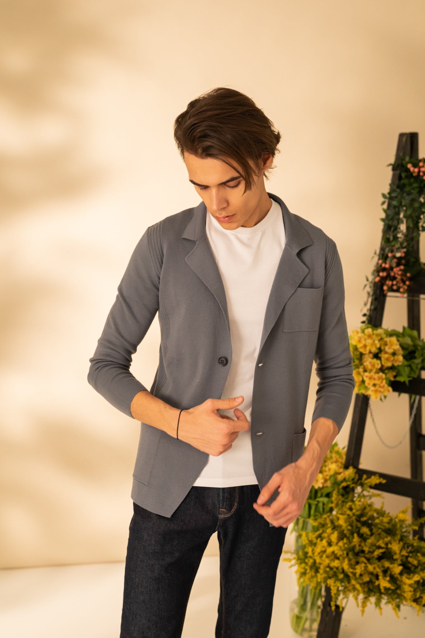 Knitted jacket for men