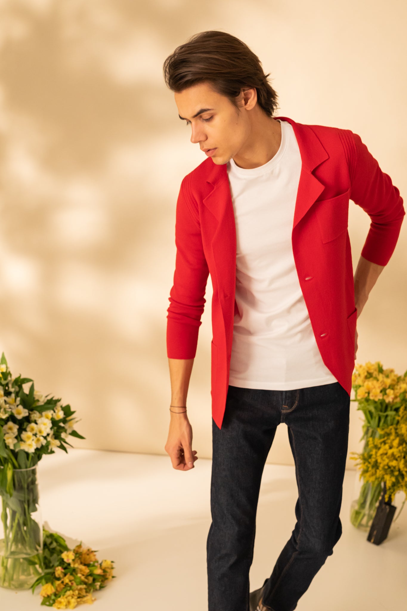 Knitted jacket for men