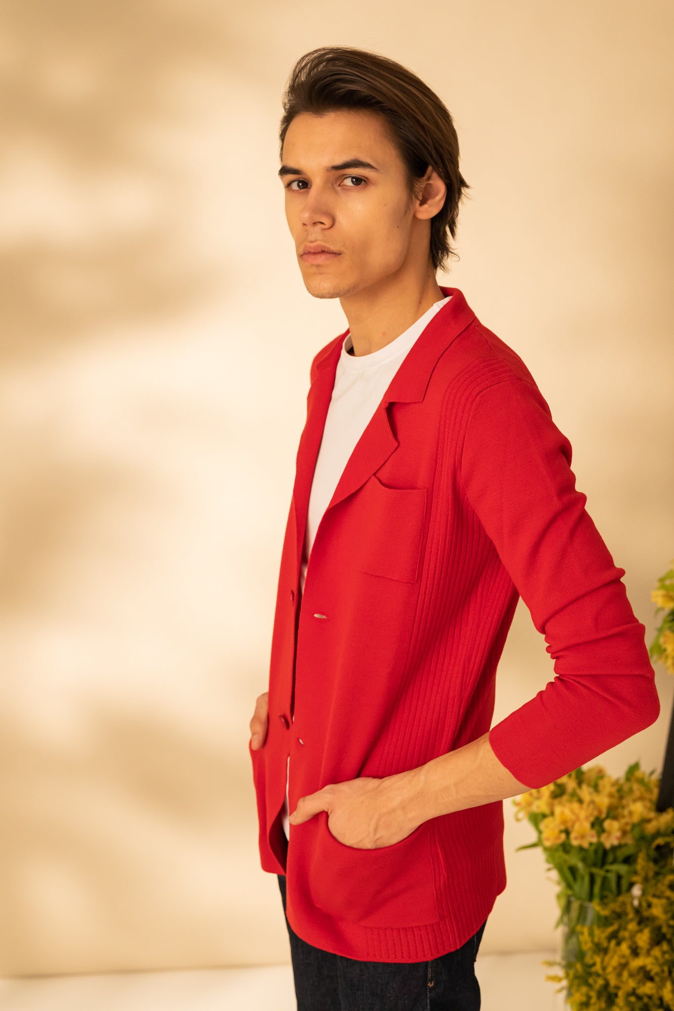 Knitted jacket for men