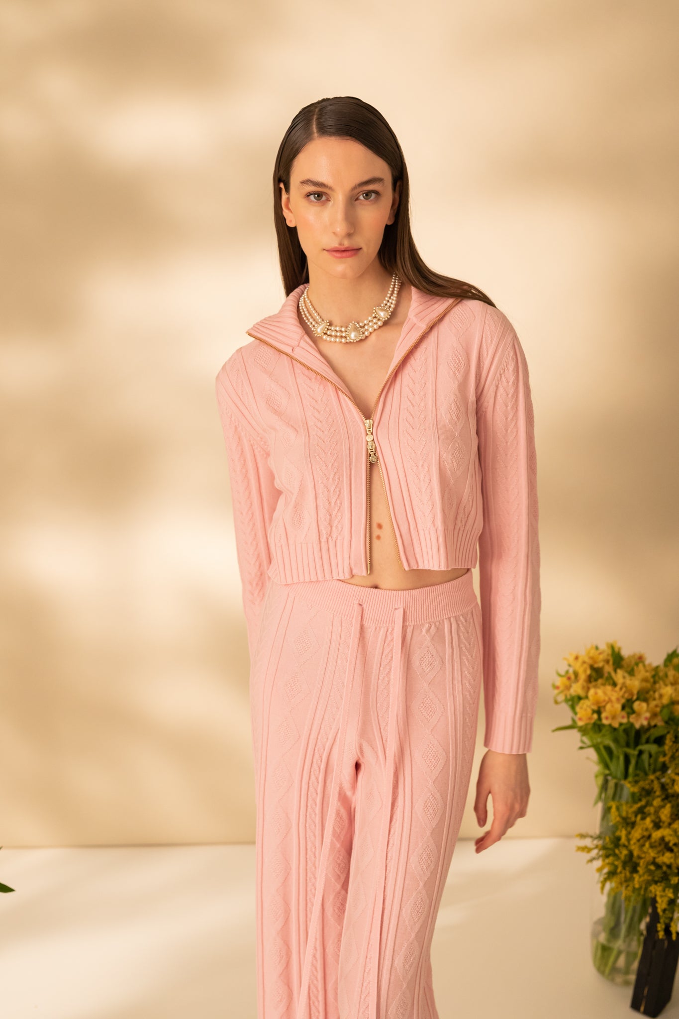 Cropped diamond jacket