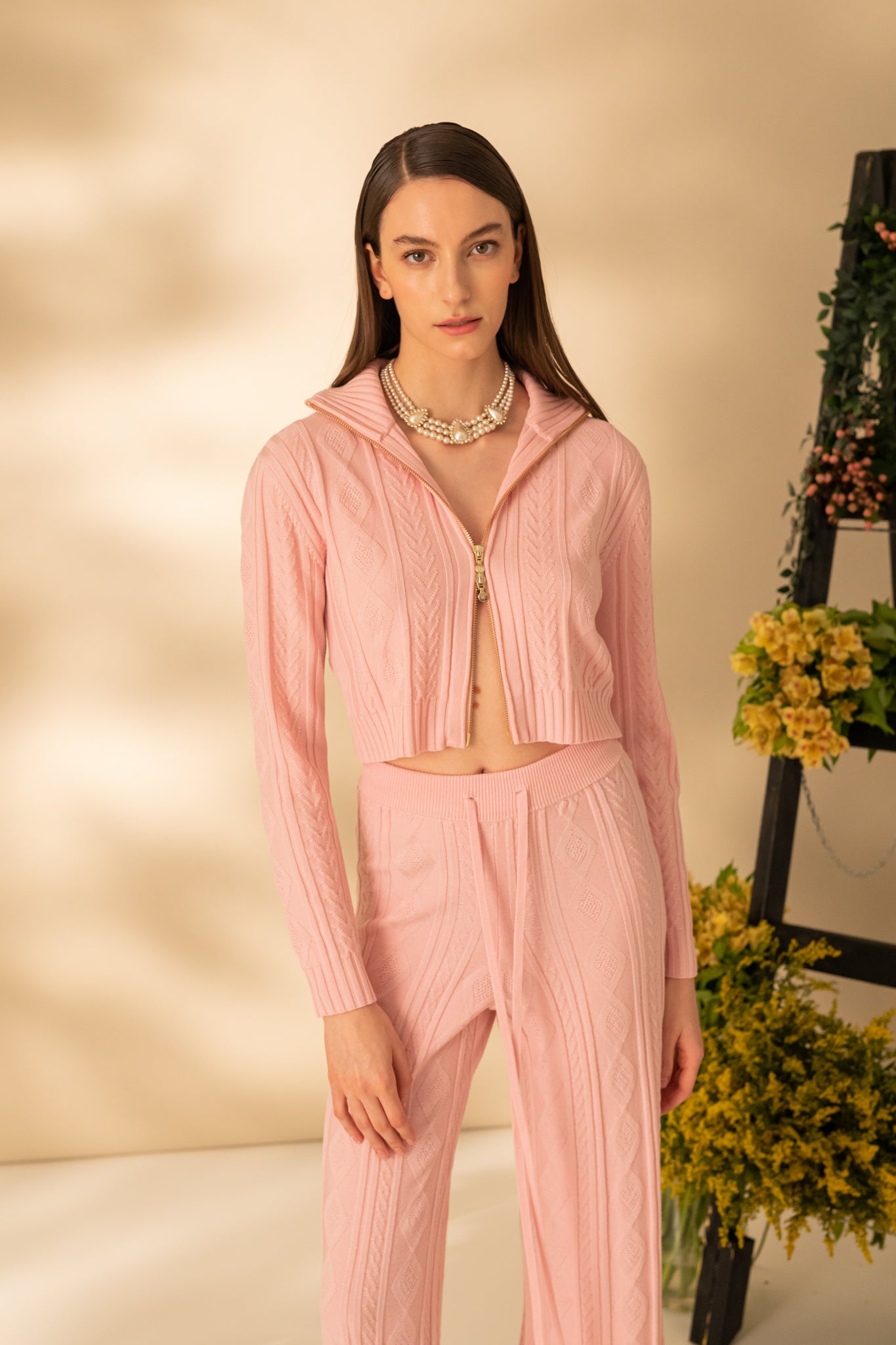 Cropped diamond jacket