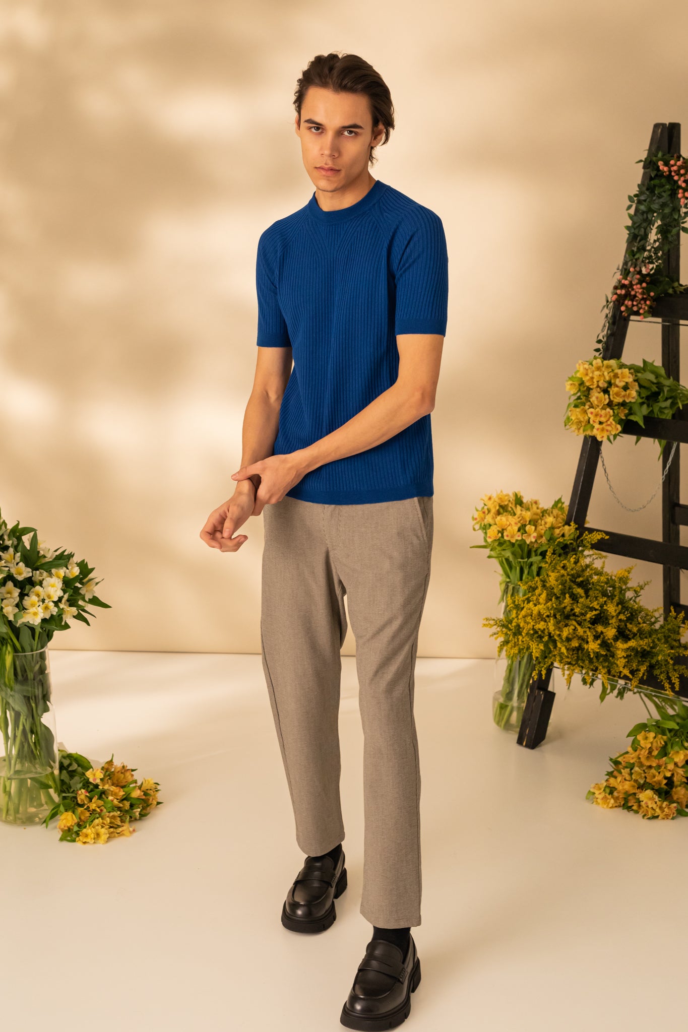 Wool T-shirt with short sleeves