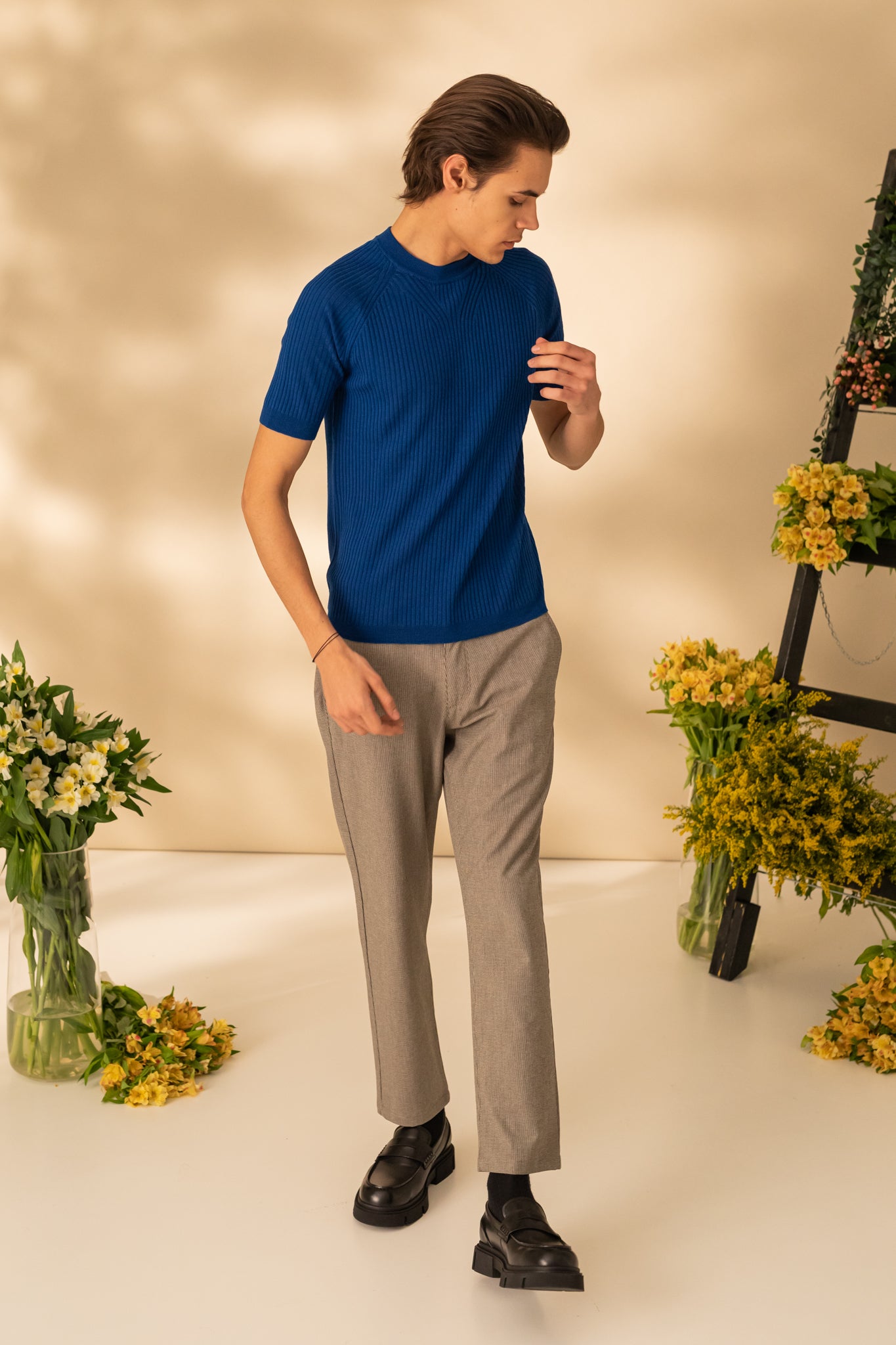 Wool T-shirt with short sleeves