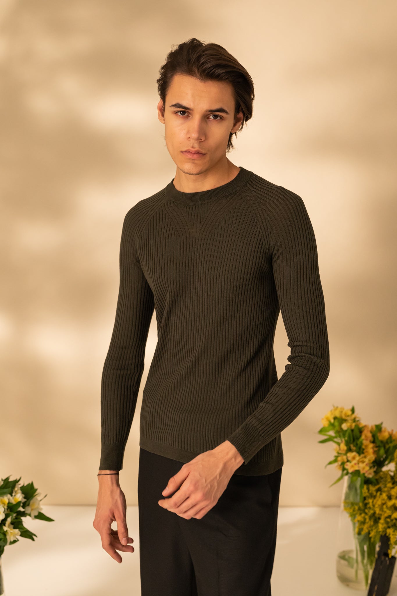 Round neck sweater for men