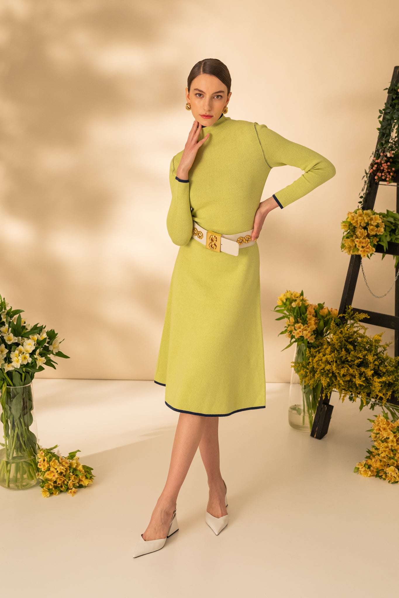 Double-sided midi dress in two colors