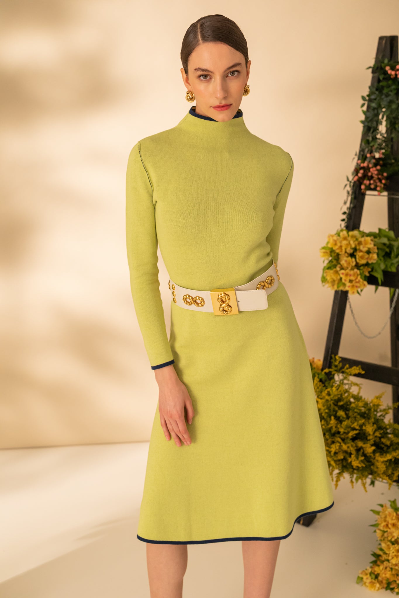 Double-sided midi dress in two colors