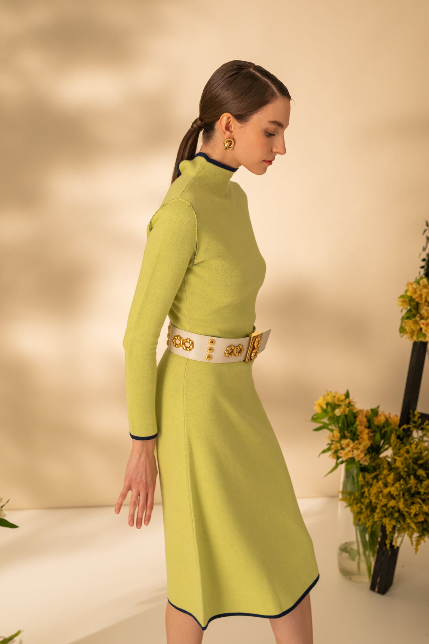 Double-sided midi dress in two colors