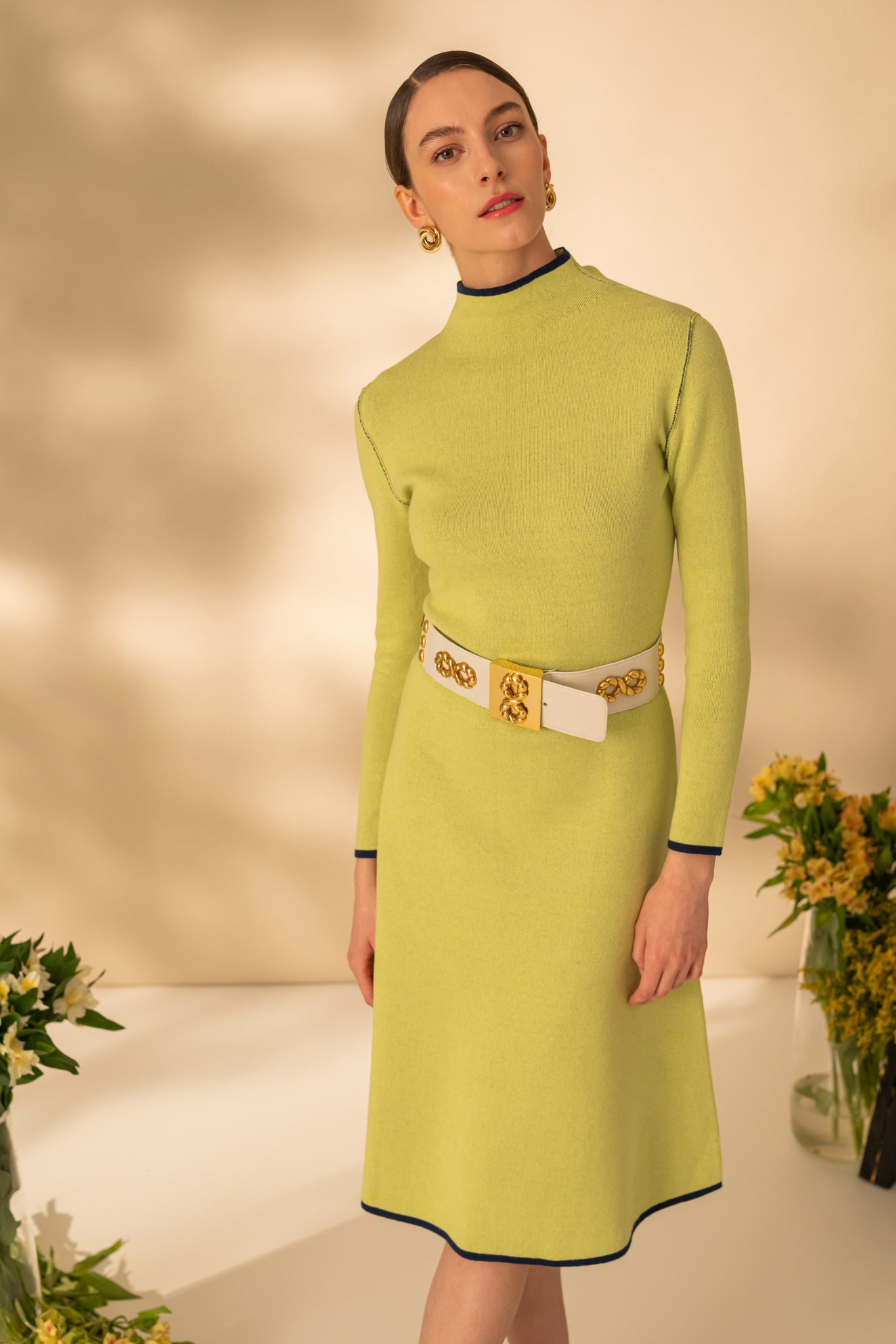 Double-sided midi dress in two colors