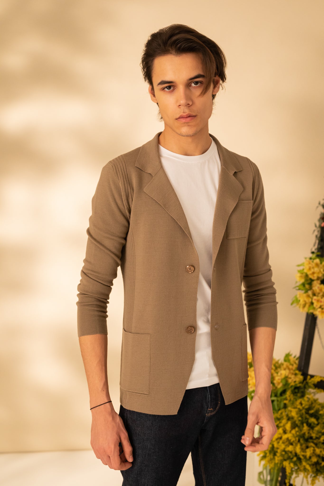 Knitted jacket for men