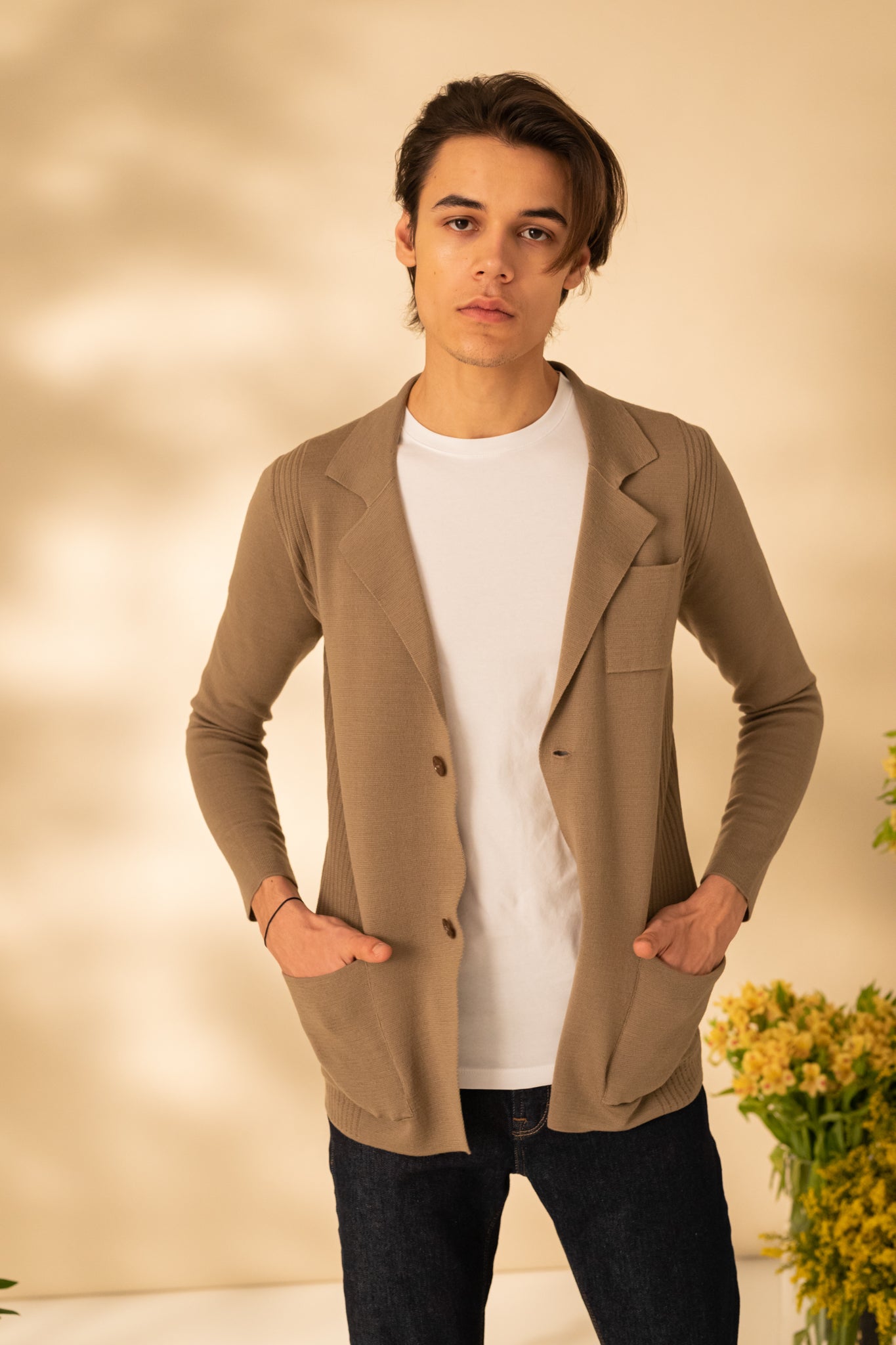 Knitted jacket for men