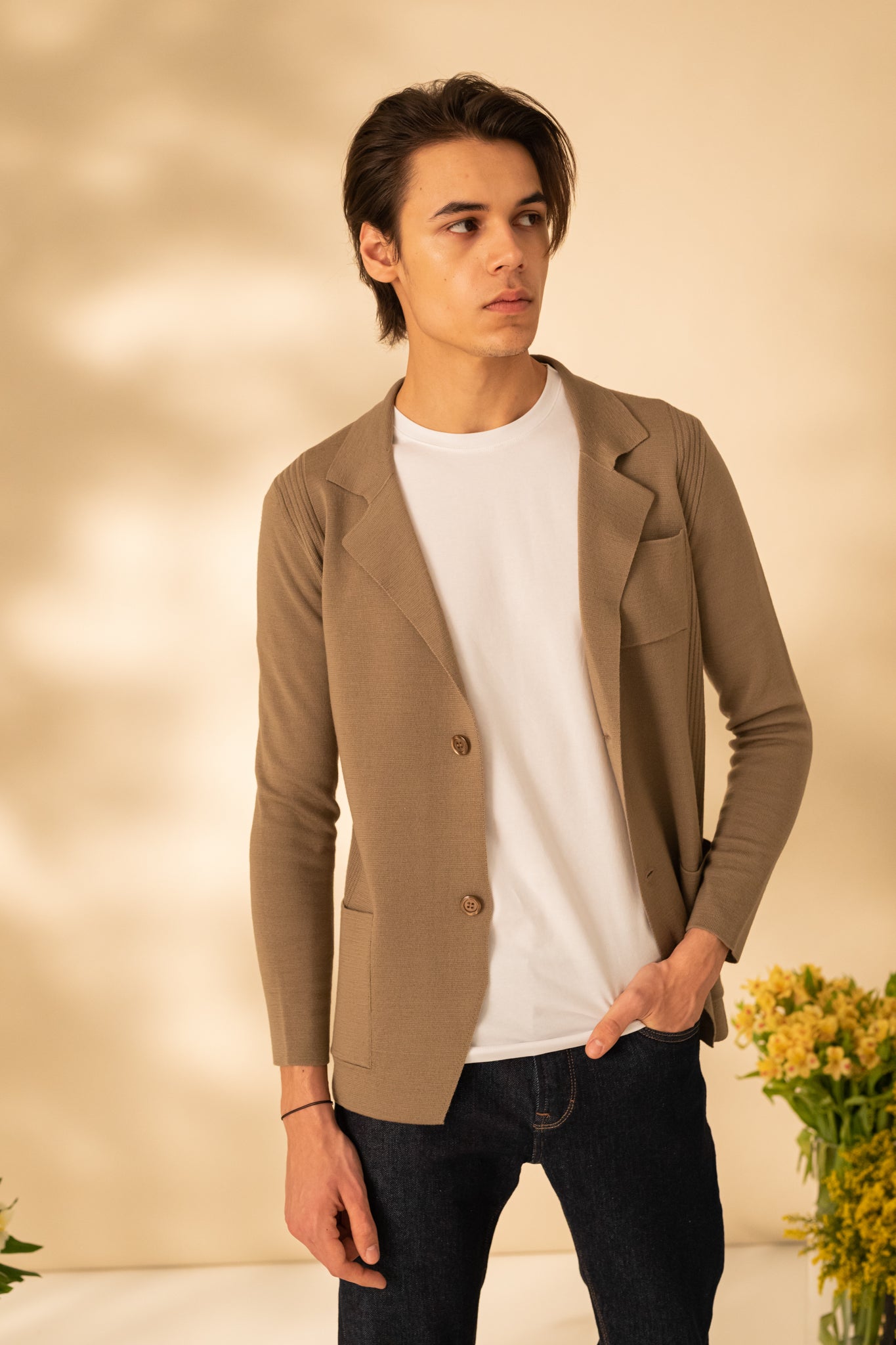 Knitted jacket for men