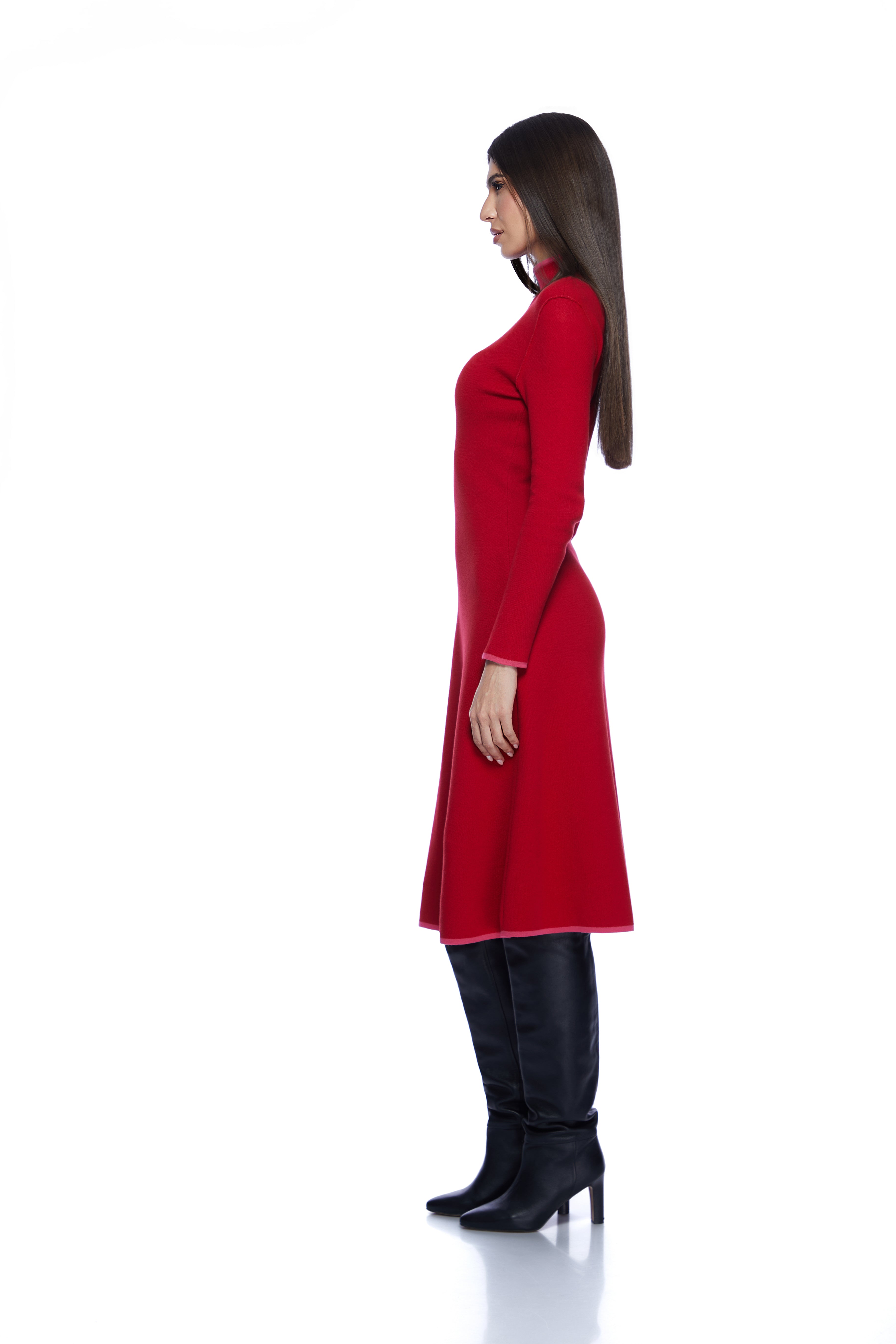 Double-sided midi dress in two colors