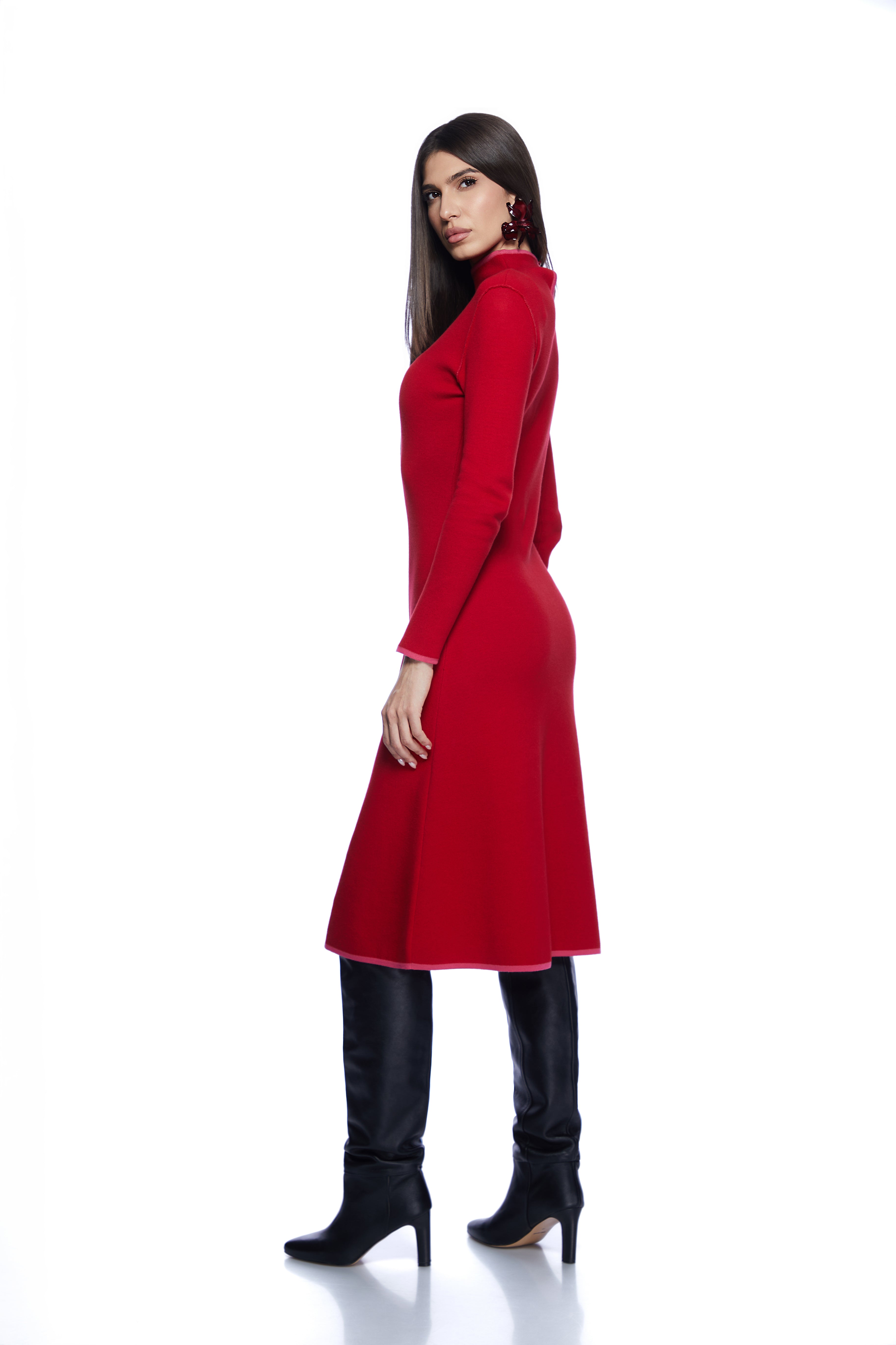 Double-sided midi dress in two colors