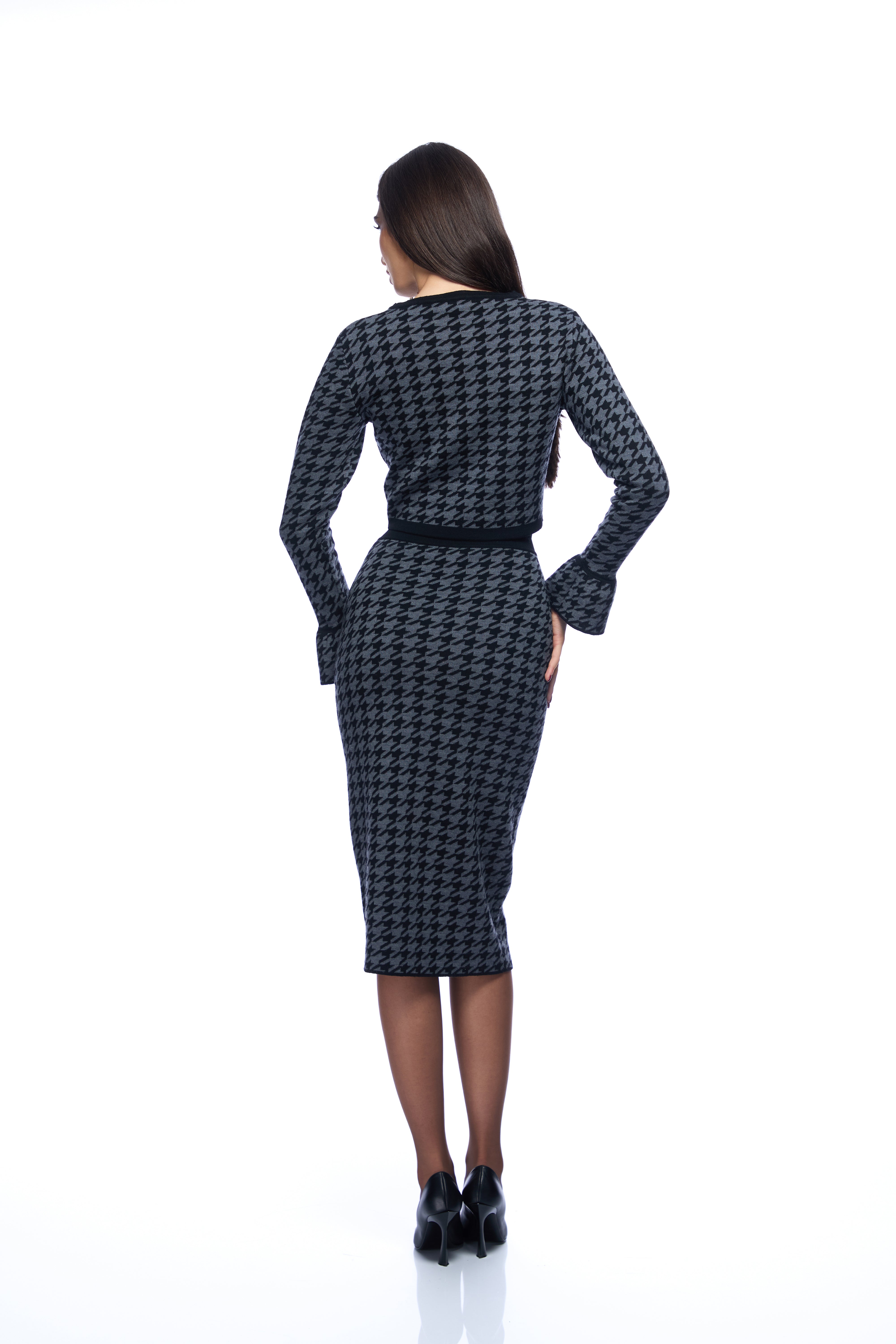 Fusta jacquard scurta