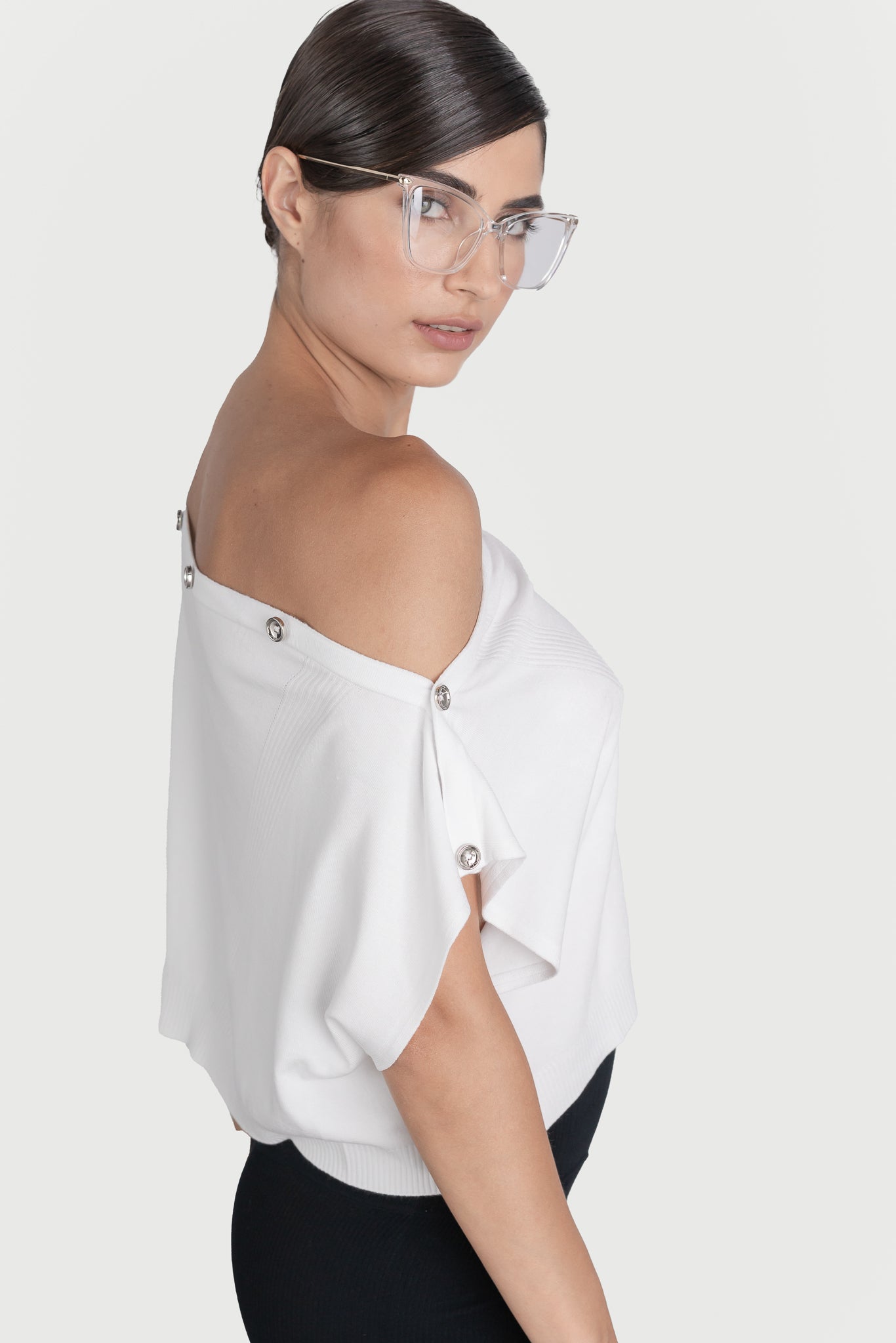 Crop top with buttons