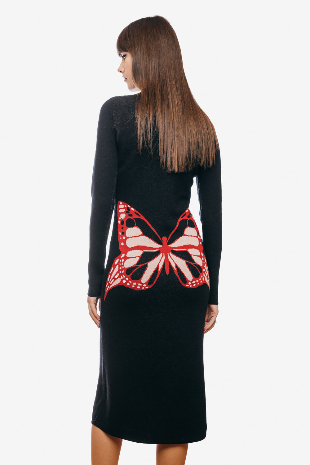 Fitted dress with pattern