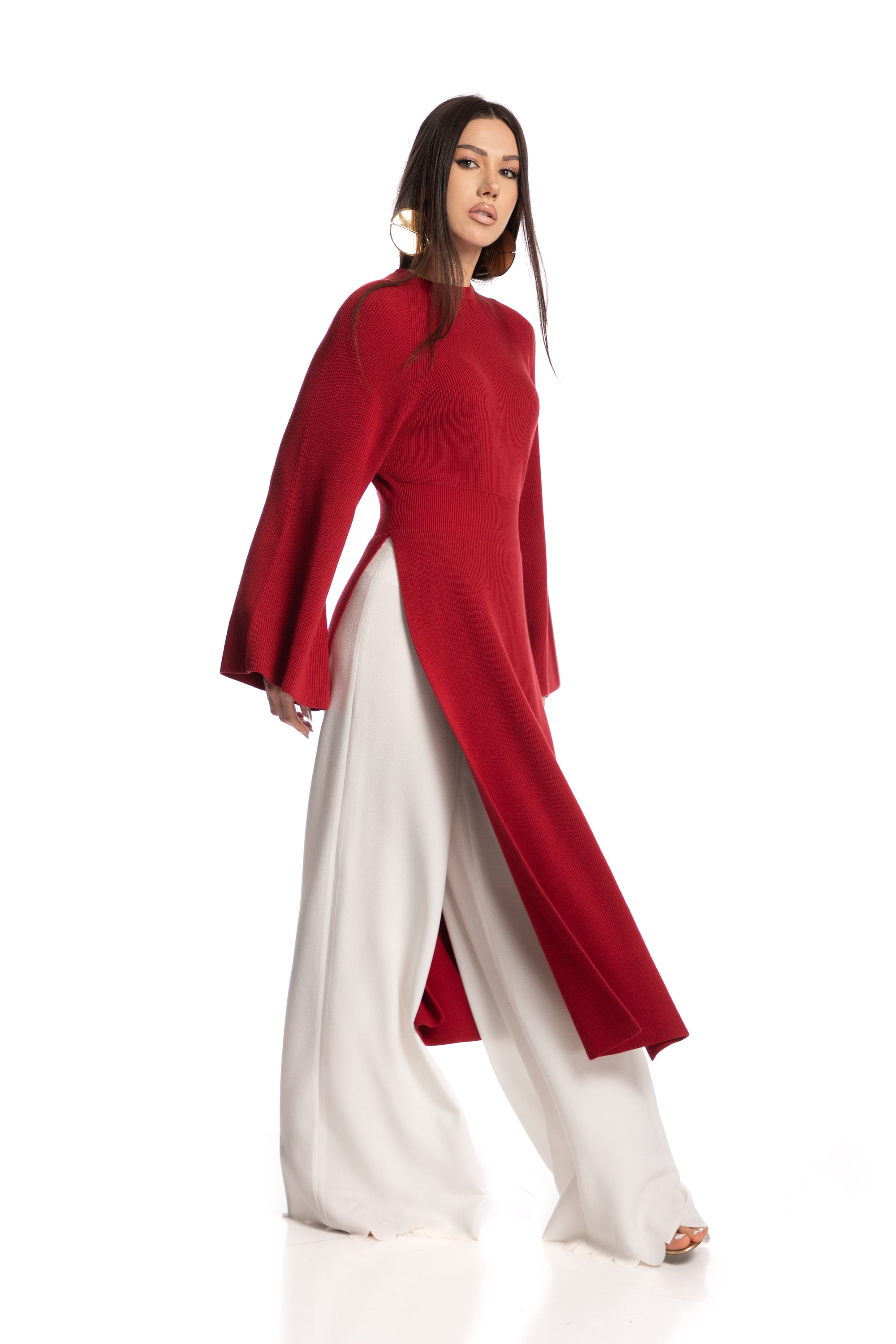 Dress with side slits