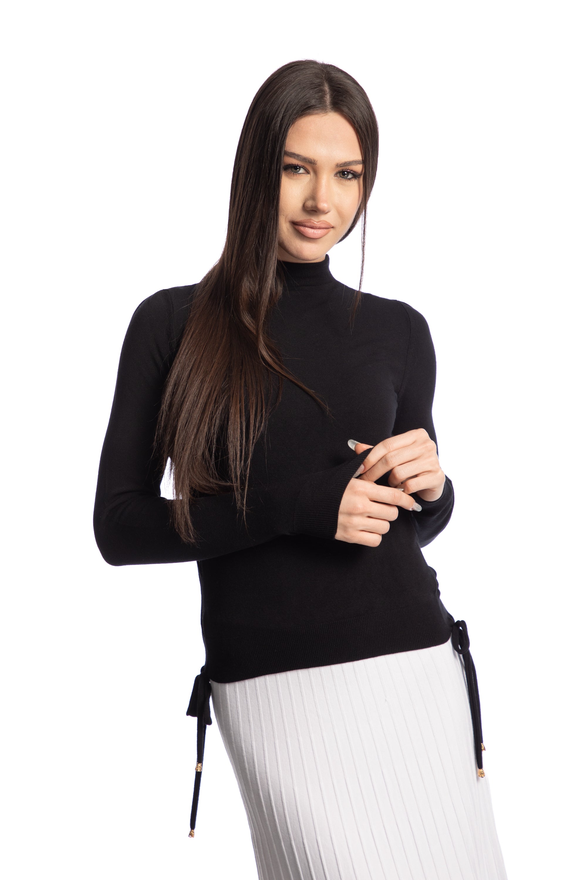 Sweater with side braids