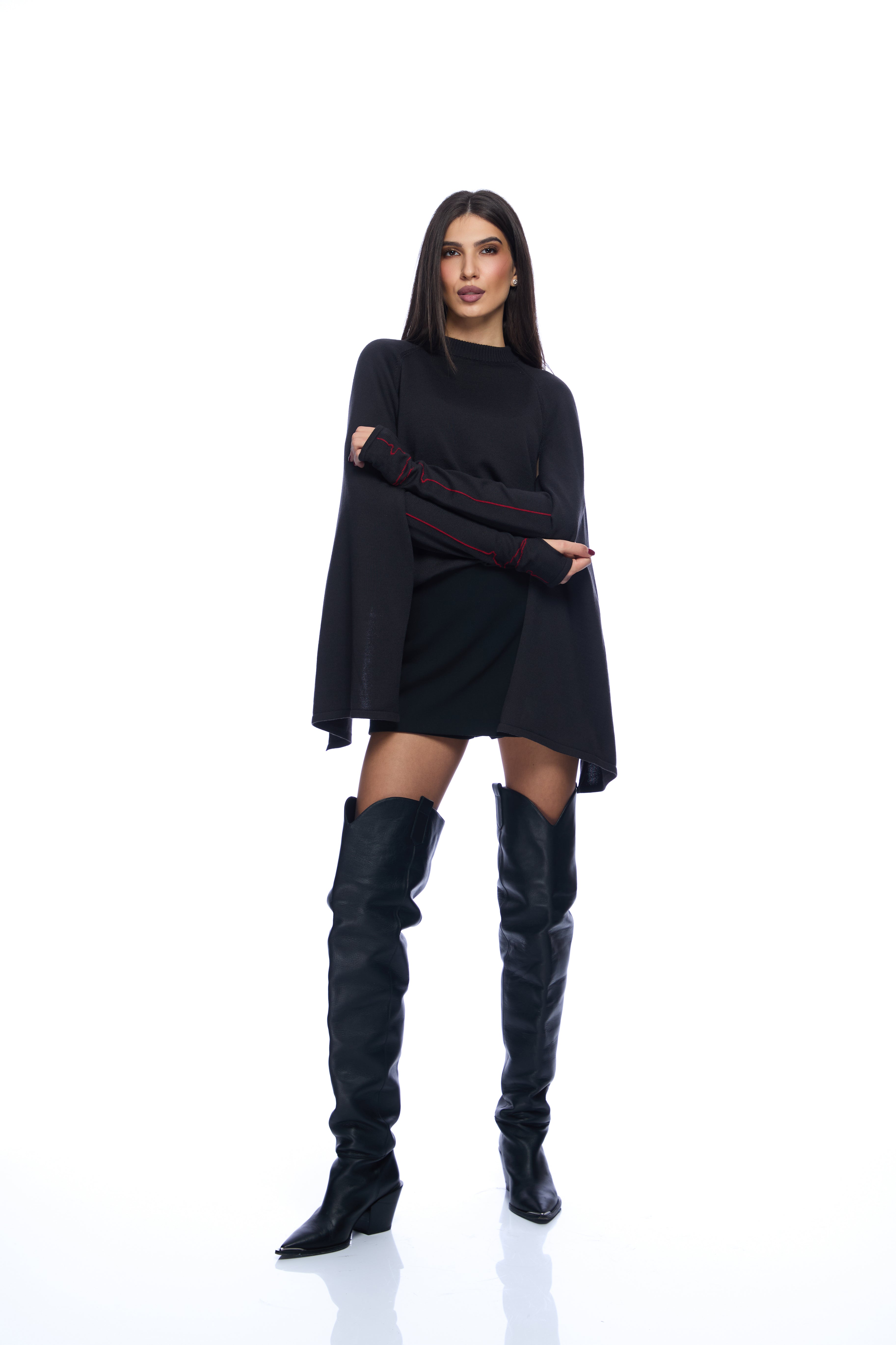 Pulover cu maneci detasabile