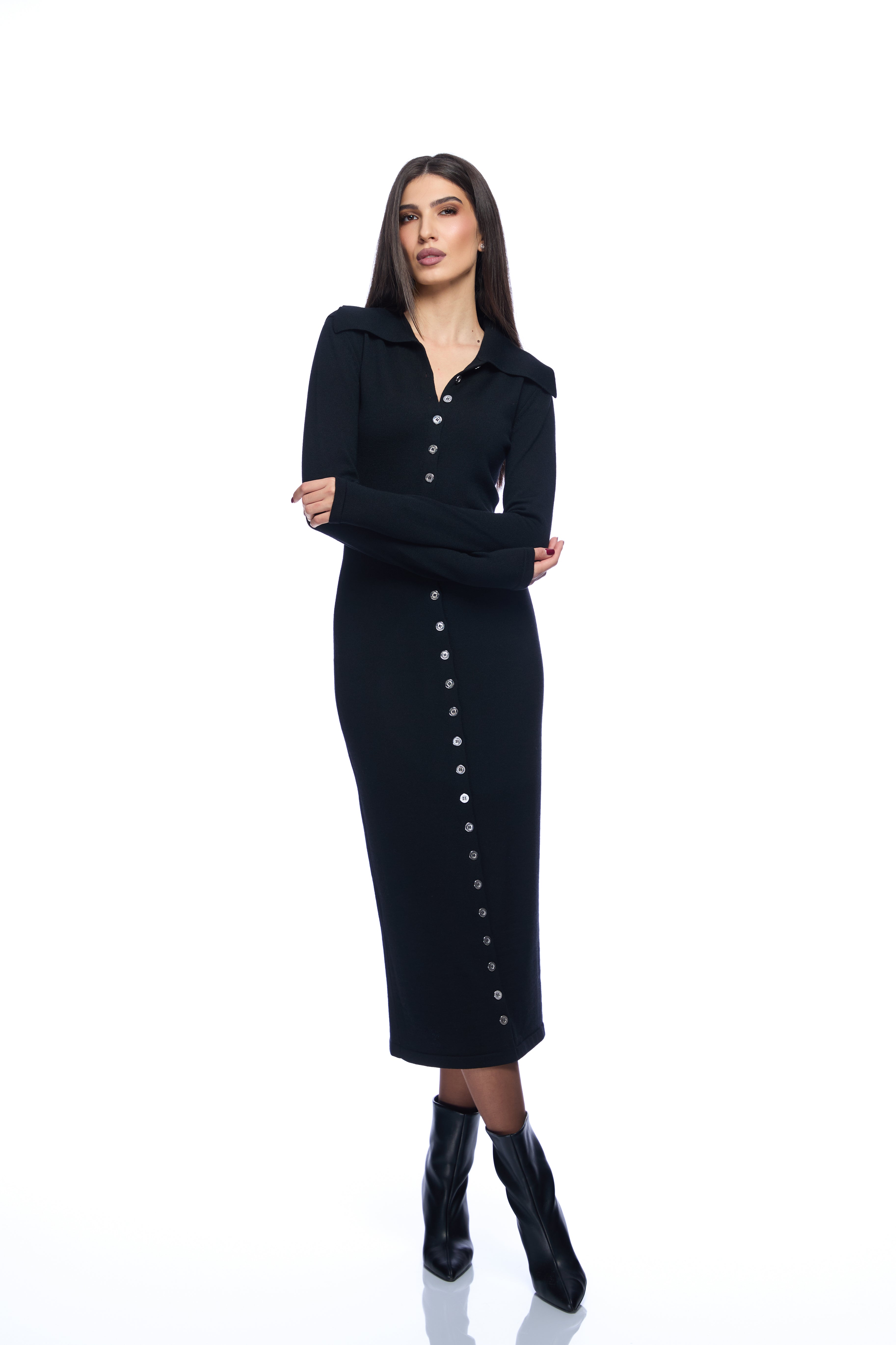 Rochie cu guler polo