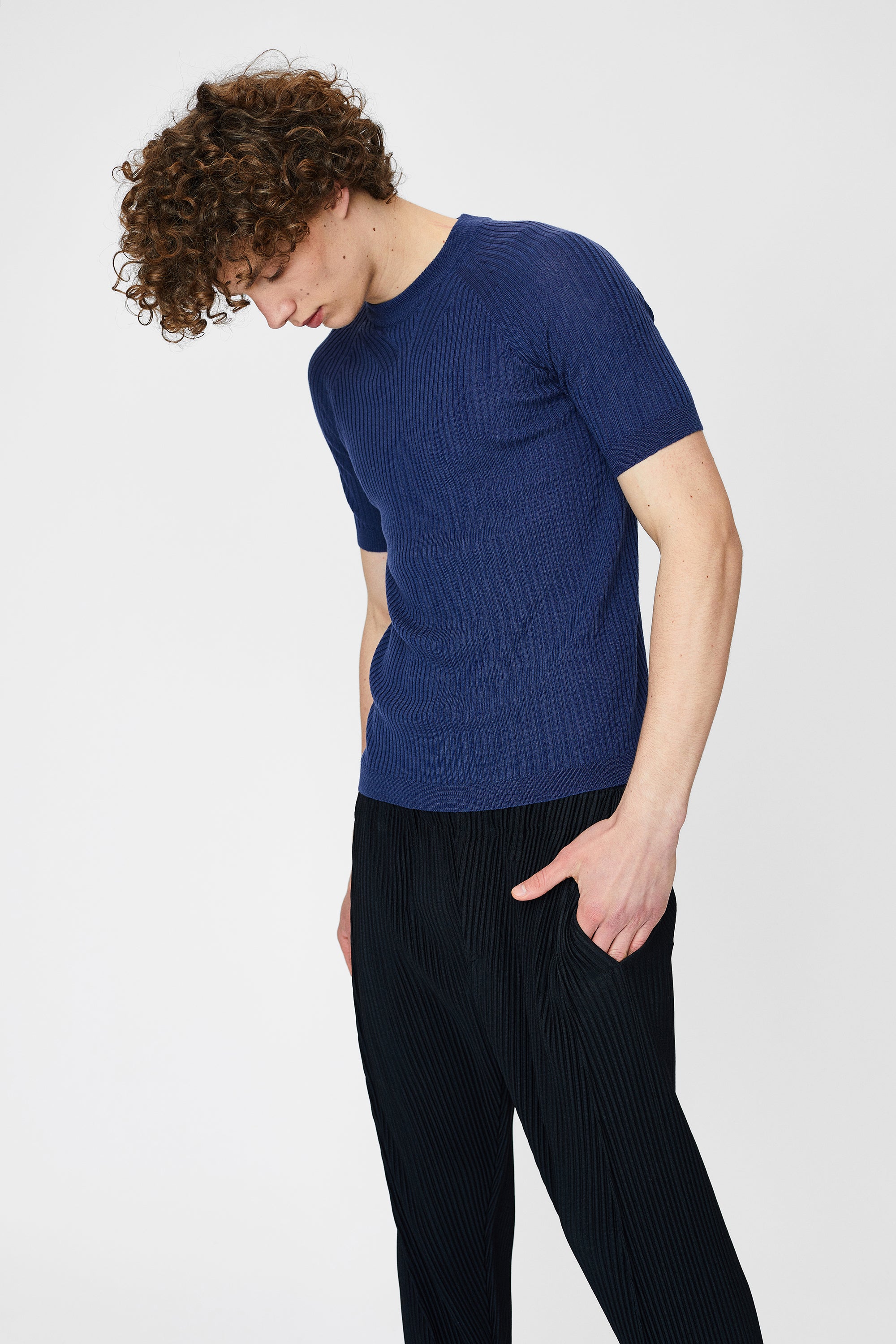 Wool T-shirt with short sleeves