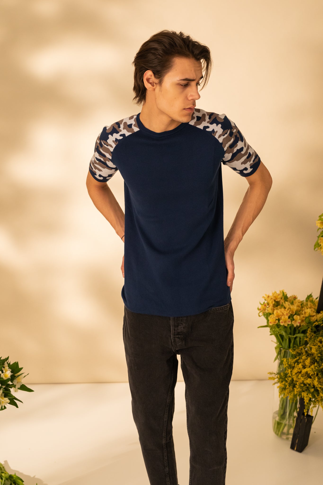 Army T-shirt with short sleeves