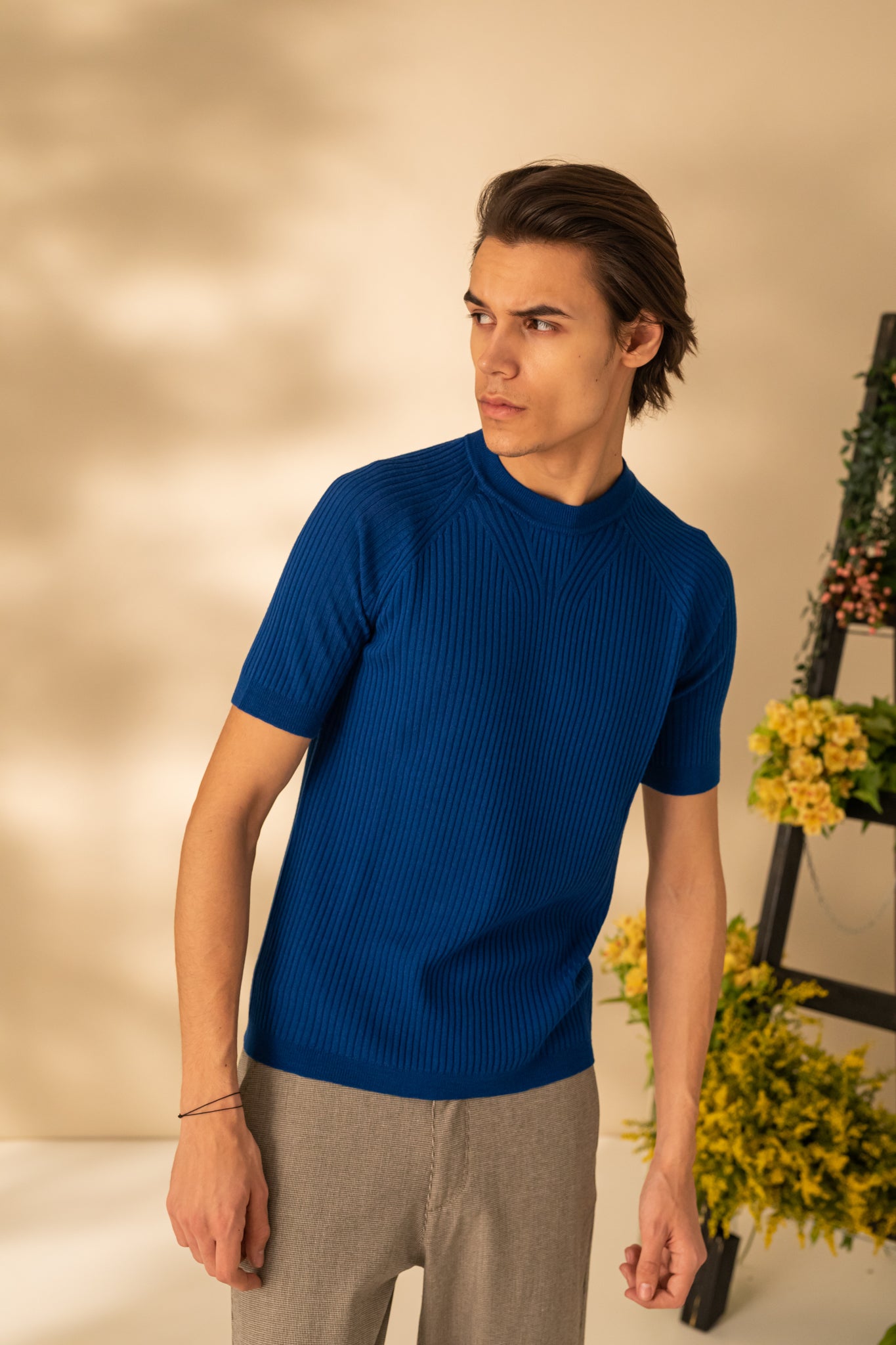 Wool T-shirt with short sleeves